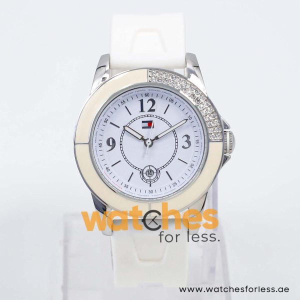 Tommy Hilfiger Women’s Quartz White Silicone Strap White Dial 39mm Watch 1780971 UAE DUBAI AJMAN SHARJAH ABU DHABI RAS AL KHAIMA UMM UL QUWAIN ALAIN FUJAIRAH