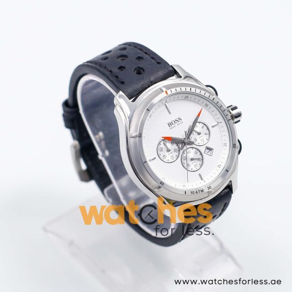 Hugo Boss Men’s Quartz Black Leather Strap White Dial 44mm Watch 1512153/5 UAE DUBAI AJMAN SHARJAH ABU DHABI RAS AL KHAIMA UMM UL QUWAIN ALAIN FUJAIRAH