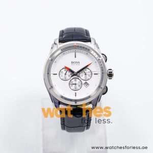 Hugo Boss Men’s Quartz Black Leather Strap White Dial 44mm Watch 1512153/6 UAE DUBAI AJMAN SHARJAH ABU DHABI RAS AL KHAIMA UMM UL QUWAIN ALAIN FUJAIRAH