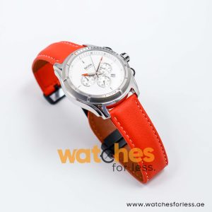 Hugo Boss Men’s Quartz Orange Leather Strap White Dial 44mm Watch 1512153/7