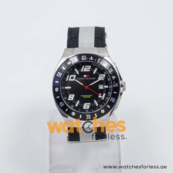 Tommy Hilfiger Men’s Quartz Black & Grey Nylon Strap Black Dial 43mm Watch F90313 UAE DUBAI AJMAN SHARJAH ABU DHABI RAS AL KHAIMA UMM UL QUWAIN ALAIN FUJAIRAH