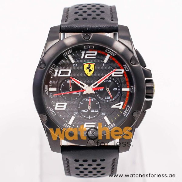 Ferrari Men’s Quartz Black Leather Strap Black Dial 46mm Watch 830029/1 UAE DUBAI AJMAN SHARJAH ABU DHABI RAS AL KHAIMA UMM UL QUWAIN ALAIN FUJAIRAH