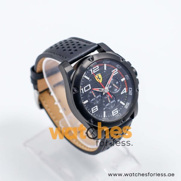 Ferrari Men’s Quartz Black Leather Strap Black Dial 46mm Watch 830029/1 UAE DUBAI AJMAN SHARJAH ABU DHABI RAS AL KHAIMA UMM UL QUWAIN ALAIN FUJAIRAH