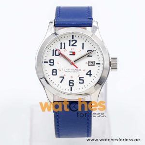 Tommy Hilfiger Men’s Quartz Navy Blue Leather Strap White Dial 40mm Watch 1790632 UAE DUBAI AJMAN SHARJAH ABU DHABI RAS AL KHAIMA UMM UL QUWAIN ALAIN FUJAIRAH