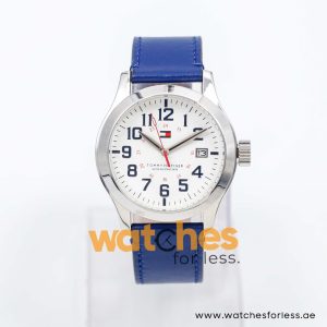 Tommy Hilfiger Men’s Quartz Navy Blue Leather Strap White Dial 40mm Watch 1790632 UAE DUBAI AJMAN SHARJAH ABU DHABI RAS AL KHAIMA UMM UL QUWAIN ALAIN FUJAIRAH