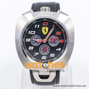 Ferrari Men’s Quartz Black Leather Strap Black Dial 50mm Watch 8306939 UAE DUBAI AJMAN SHARJAH ABU DHABI RAS AL KHAIMA UMM UL QUWAIN ALAIN FUJAIRAH