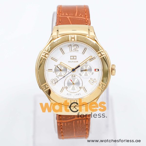 Tommy Hilfiger Women’s Quartz Camel Brown Leather Strap White Dial 39mm Watch 1781363 UAE DUBAI AJMAN SHARJAH ABU DHABI RAS AL KHAIMA UMM UL QUWAIN ALAIN FUJAIRAH