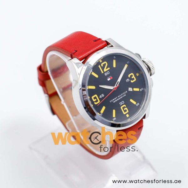 Tommy Hilfiger Men’s Quartz Maroon Leather Strap Black Dial 45mm Watch 1790627 UAE DUBAI AJMAN SHARJAH ABU DHABI RAS AL KHAIMA UMM UL QUWAIN ALAIN FUJAIRAH