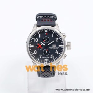 Tommy Hilfiger Men’s Quartz Black Leather Strap Black Dial 46mm Watch 1710271 UAE DUBAI AJMAN SHARJAH ABU DHABI RAS AL KHAIMA UMM UL QUWAIN ALAIN FUJAIRAH