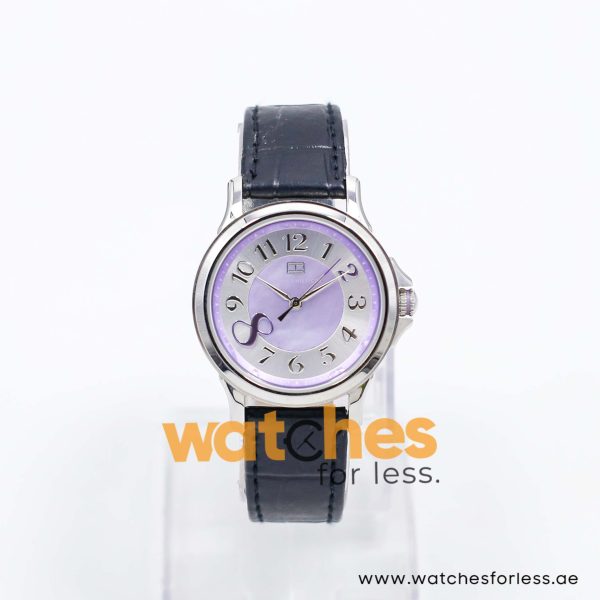 Tommy Hilfiger Women’s Quartz Black Leather Strap Purple & Silver Dial 36mm Watch 1780963