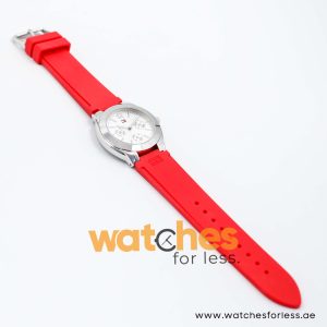 Tommy Hilfiger Women’s Quartz Red Silicone Strap Silver Sunray Dial 38mm Watch 1790504