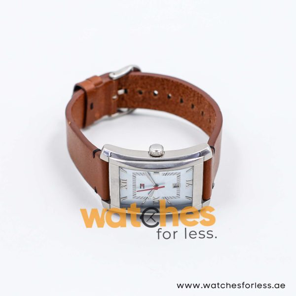 Tommy Hilfiger Men’s Quartz Brown Leather Strap Ice Blue Dial 30mm Watch 1790462 UAE DUBAI AJMAN SHARJAH ABU DHABI RAS AL KHAIMA UMM UL QUWAIN ALAIN FUJAIRAH