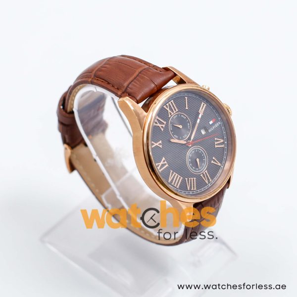 Tommy Hilfiger Men’s Quartz Brown Leather Strap Grey Dial 44mm Watch 1790738 UAE DUBAI AJMAN SHARJAH ABU DHABI RAS AL KHAIMA UMM UL QUWAIN ALAIN FUJAIRAH