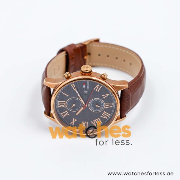 Tommy Hilfiger Men’s Quartz Brown Leather Strap Grey Dial 44mm Watch 1790738 UAE DUBAI AJMAN SHARJAH ABU DHABI RAS AL KHAIMA UMM UL QUWAIN ALAIN FUJAIRAH