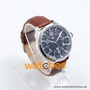 Tommy Hilfiger Men’s Quartz Brown Leather Strap Black Dial 46mm Watch 17915396 UAE DUBAI AJMAN SHARJAH ABU DHABI RAS AL KHAIMA UMM UL QUWAIN ALAIN FUJAIRAH