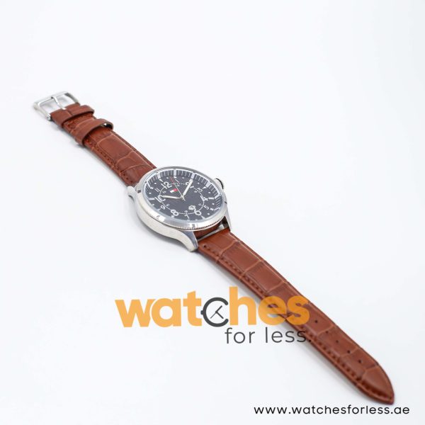 Tommy Hilfiger Men’s Quartz Brown Leather Strap Black Dial 46mm Watch 17915396 UAE DUBAI AJMAN SHARJAH ABU DHABI RAS AL KHAIMA UMM UL QUWAIN ALAIN FUJAIRAH