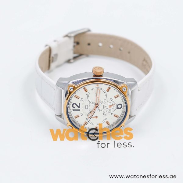 Tommy Hilfiger Women’s Quartz White Leather Strap Silver Sunray Dial 37mm Watch 1780869/1 UAE DUBAI AJMAN SHARJAH ABU DHABI RAS AL KHAIMA UMM UL QUWAIN ALAIN FUJAIRAH