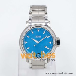 Hugo Boss Men’s Quartz Silver Stainless Steel Sky Blue Dial 43mm Watch 1512103 UAE DUBAI AJMAN SHARJAH ABU DHABI RAS AL KHAIMA UMM UL QUWAIN ALAIN FUJAIRAH