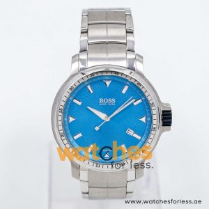 Hugo Boss Men’s Quartz Silver Stainless Steel Sky Blue Dial 43mm Watch 1512103 UAE DUBAI AJMAN SHARJAH ABU DHABI RAS AL KHAIMA UMM UL QUWAIN ALAIN FUJAIRAH