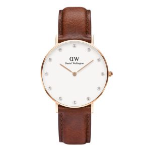 Daniel Wellington Women’s Quartz Brown Leather Strap White Dial 34mm Watch 0950DW UAE DUBAI AJMAN SHARJAH ABU DHABI RAS AL KHAIMA UMM UL QUWAIN ALAIN FUJAIRAH