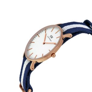 Daniel Wellington Women’s Quartz Blue & White Nylon Strap White Dial 36mm Watch 0503DW UAE DUBAI AJMAN SHARJAH ABU DHABI RAS AL KHAIMA UMM UL QUWAIN ALAIN FUJAIRAH