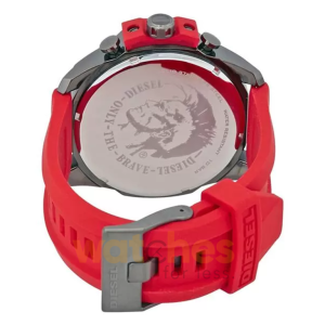 Diesel Men’s Quartz Red Silicone Strap Black Dial 51mm Watch DZ4427 - Image 4