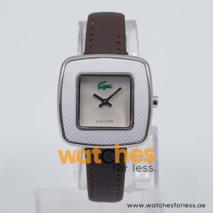 Lacoste Women’s Quartz Dark Brown Leather Strap Silver Sunray Dial 32mm Watch 2000638/1 UAE DUBAI AJMAN SHARJAH ABU DHABI RAS AL KHAIMA UMM UL QUWAIN ALAIN FUJAIRAH