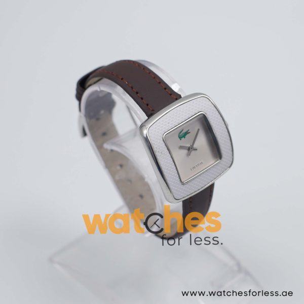 Lacoste Women’s Quartz Dark Brown Leather Strap Silver Sunray Dial 32mm Watch 2000638/1 UAE DUBAI AJMAN SHARJAH ABU DHABI RAS AL KHAIMA UMM UL QUWAIN ALAIN FUJAIRAH