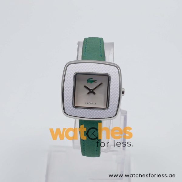 Lacoste Women’s Quartz Green Leather Strap Silver Sunray Dial 32mm Watch 2000638/2 UAE DUBAI AJMAN SHARJAH ABU DHABI RAS AL KHAIMA UMM UL QUWAIN ALAIN FUJAIRAH