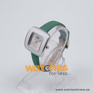 Lacoste Women’s Quartz Green Leather Strap Silver Sunray Dial 32mm Watch 2000638/2