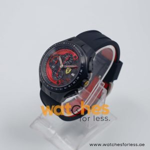 Ferrari Men’s Quartz Black Silicone Strap Black Dial 45mm Watch 0830077