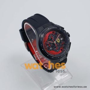 Ferrari Men’s Quartz Black Silicone Strap Black Dial 45mm Watch 0830077