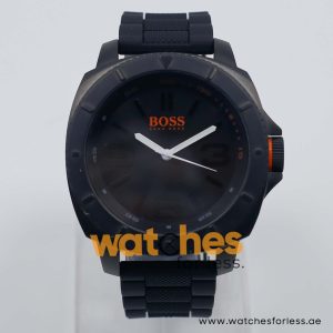 Hugo Boss Men’s Quartz Black Silicone Strap Black Dial 50mm Watch 1513106