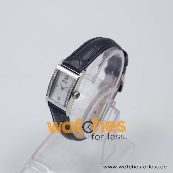 Hugo Boss Women’s Quartz Black Leather Strap Mother Of Pearl Dial 18mm Watch 1502192/1