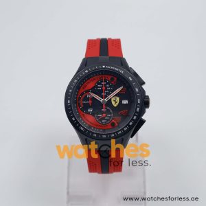 Ferrari Men’s Quartz Red Silicone Strap Black Dial 45mm Watch 830078/1 UAE DUBAI AJMAN SHARJAH ABU DHABI RAS AL KHAIMA UMM UL QUWAIN ALAIN FUJAIRAH