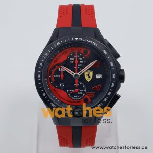 Ferrari Men’s Quartz Red Silicone Strap Black Dial 45mm Watch 830078/1 UAE DUBAI AJMAN SHARJAH ABU DHABI RAS AL KHAIMA UMM UL QUWAIN ALAIN FUJAIRAH