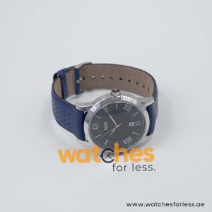 Hugo Boss Men’s Quartz Blue Leather Strap Black Dial 42mm Watch 1513814/B UAE DUBAI AJMAN SHARJAH ABU DHABI RAS AL KHAIMA UMM UL QUWAIN ALAIN FUJAIRAH