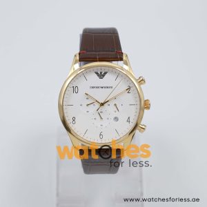 Emporio Armani Men’s Quartz Dark Brown Leather Strap White Dial 43mm Watch AR1892/2 UAE DUBAI AJMAN SHARJAH ABU DHABI RAS AL KHAIMA UMM UL QUWAIN ALAIN FUJAIRAH