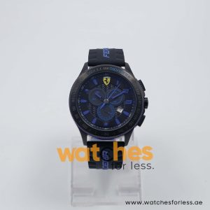 Ferrari Men’s Quartz Black Silicone Strap Black Dial 49mm Watch 0830256