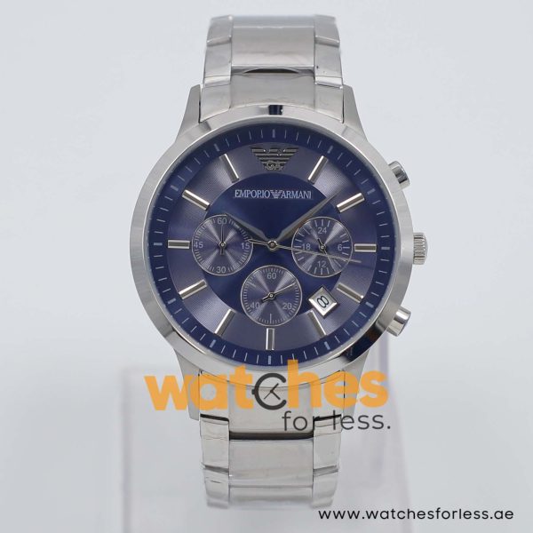 Emporio Armani Men’s Quartz Silver Stainless Steel Blue Dial 43mm Watch AR2448/1 UAE DUBAI AJMAN SHARJAH ABU DHABI RAS AL KHAIMA UMM UL QUWAIN ALAIN FUJAIRAH