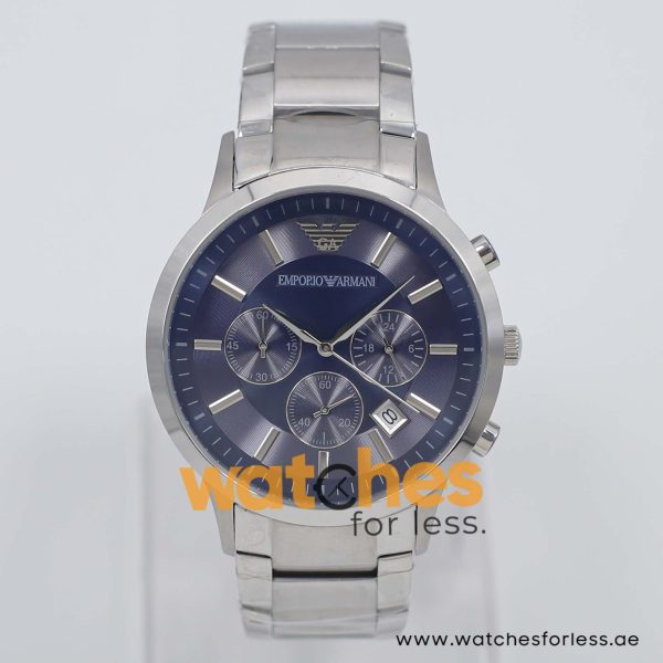 Emporio Armani Men’s Quartz Silver Stainless Steel Blue Dial 43mm Watch AR2448/1 UAE DUBAI AJMAN SHARJAH ABU DHABI RAS AL KHAIMA UMM UL QUWAIN ALAIN FUJAIRAH