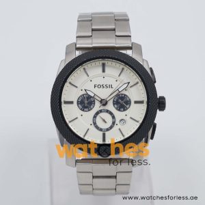 Fossil Men’s Quartz Silver Stainless Steel Beige Dial 45mm Watch FS4732/C