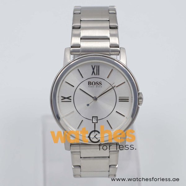 Hugo Boss Men’s Quartz Silver Stainless Steel Silver Sunray Dial 40mm Watch 1512387 UAE DUBAI AJMAN SHARJAH ABU DHABI RAS AL KHAIMA UMM UL QUWAIN ALAIN FUJAIRAH