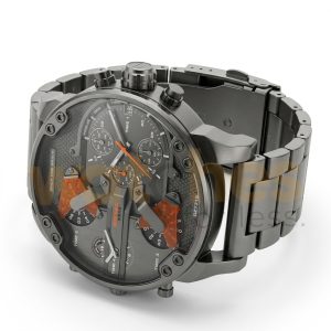 Diesel Men’s Quartz Grey Stainless Steel Grey Dial 57mm (Four Time zone) Watch DZ7315