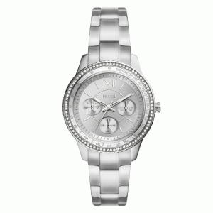 Fossil Women’s Quartz Silver Stainless Steel Silver Dial 37mm Watch ES5108 (Without Tag)