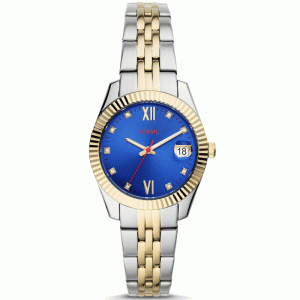 Fossil Women’s Quartz Two-tone Stainless Steel Blue Dial 32mm Watch ES4899 (Without Tag)