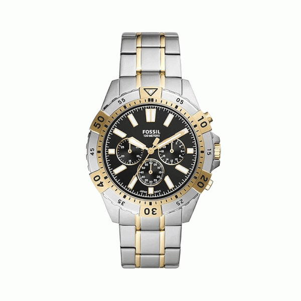 Fossil Men’s Quartz Two Tone Stainless Steel Black Dial 44mm Watch FS5771 (Without Tag)