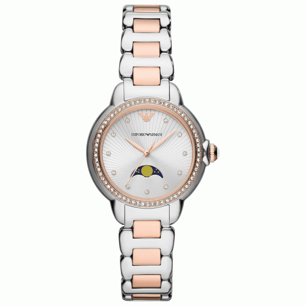 Emporio Armani Women’s Quartz Two Tone Stainless Steel Silver Dial 32mm Watch AR11567