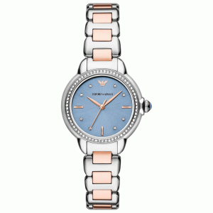 Emporio Armani Women’s Quartz Two Tone Stainless Steel Blue Dial 32mm Watch AR11597