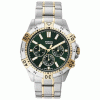 Fossil Men’s Chronograph Quartz Two-tone Stainless Steel Green Dial 44mm Watch FS5622 (Without Tag)